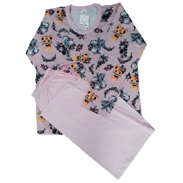 0367 Pijama Rosa Elefante com Calça Rosa 12